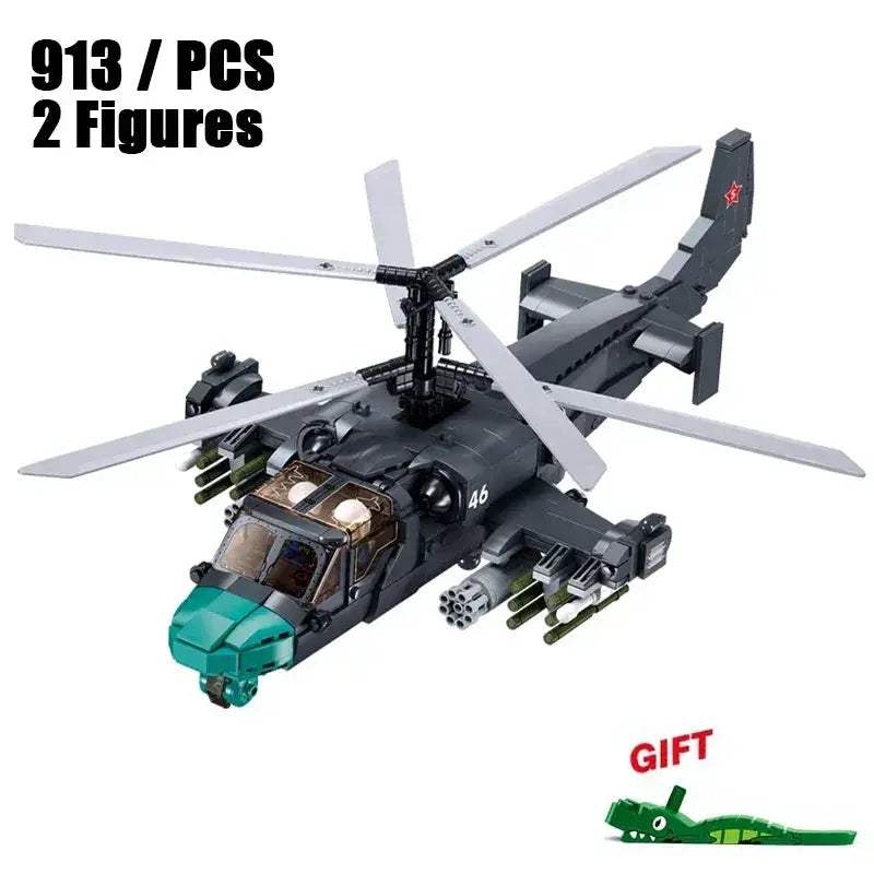Premium Building Blocks Mi 24 Hind Attack Helicopter Model Set For Builders And Collectors - ToylandEU