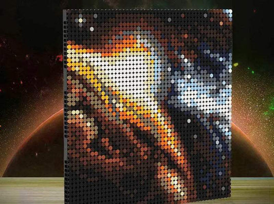 Premium Building Blocks Night Sky Pixel Art For Kids - ToylandEU