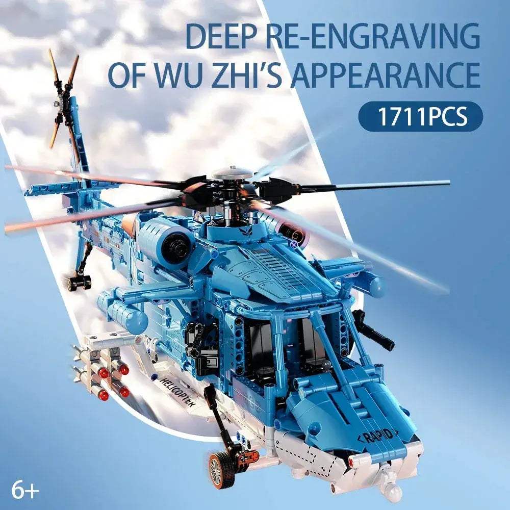 Premium Building Blocks Set 1711-Piece Military Helicopter Kit For Kids STEM Gift - ToylandEU