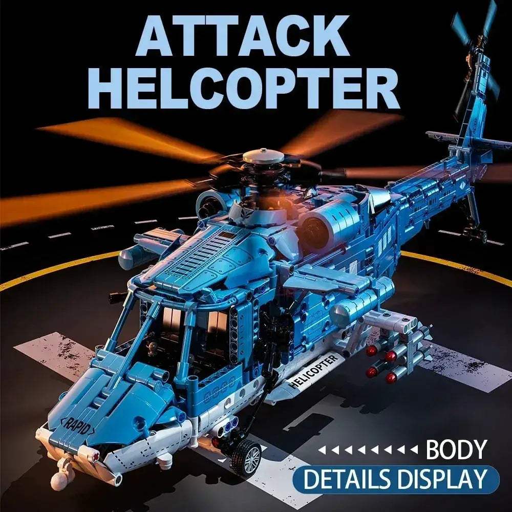 Premium Building Blocks Set 1711 Pieces Lego Compatible Attack Helicopter Kit For Kids - ToylandEU