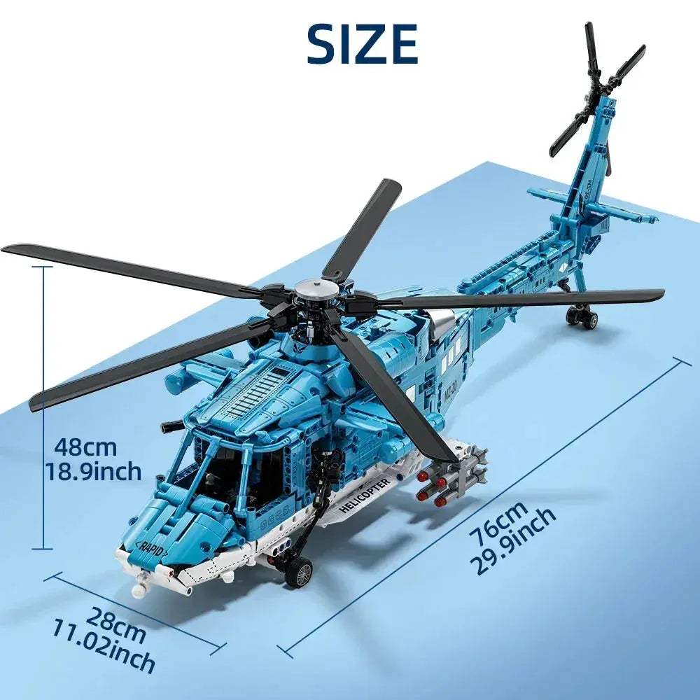 Premium Building Blocks Set 1711Pcs Lego Compatible Attack Helicopter Military Fighter Kit For Holiday Gifts - ToylandEU