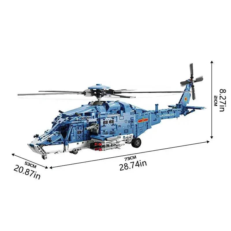 Premium Building Blocks Set 1711Piece Attack Helicopter Model With LEGO Compatible Bricks For Military Enthusiasts - ToylandEU