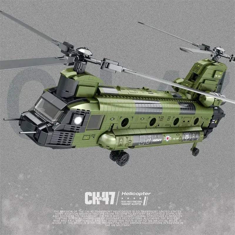 Premium Building Blocks Set Chinook Transport Plane Model With 1451 Pieces For Kids Gifts - ToylandEU