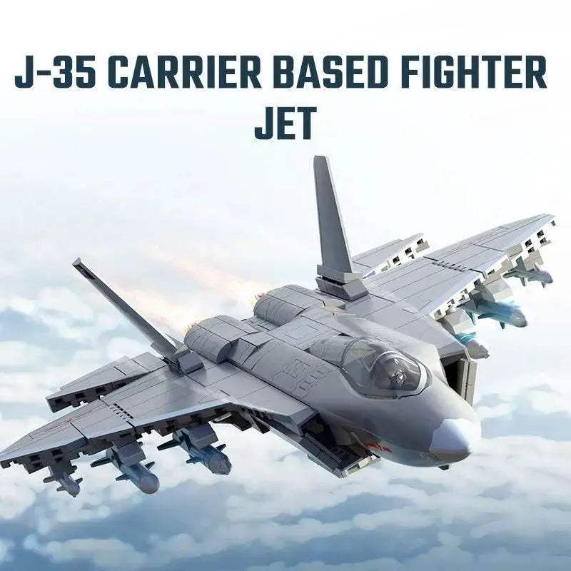 Premium Building Blocks Set Featuring SEMBO J-35 Carrier Based Fighter Jet Model for Boys and Military Enthusiasts - ToylandEU