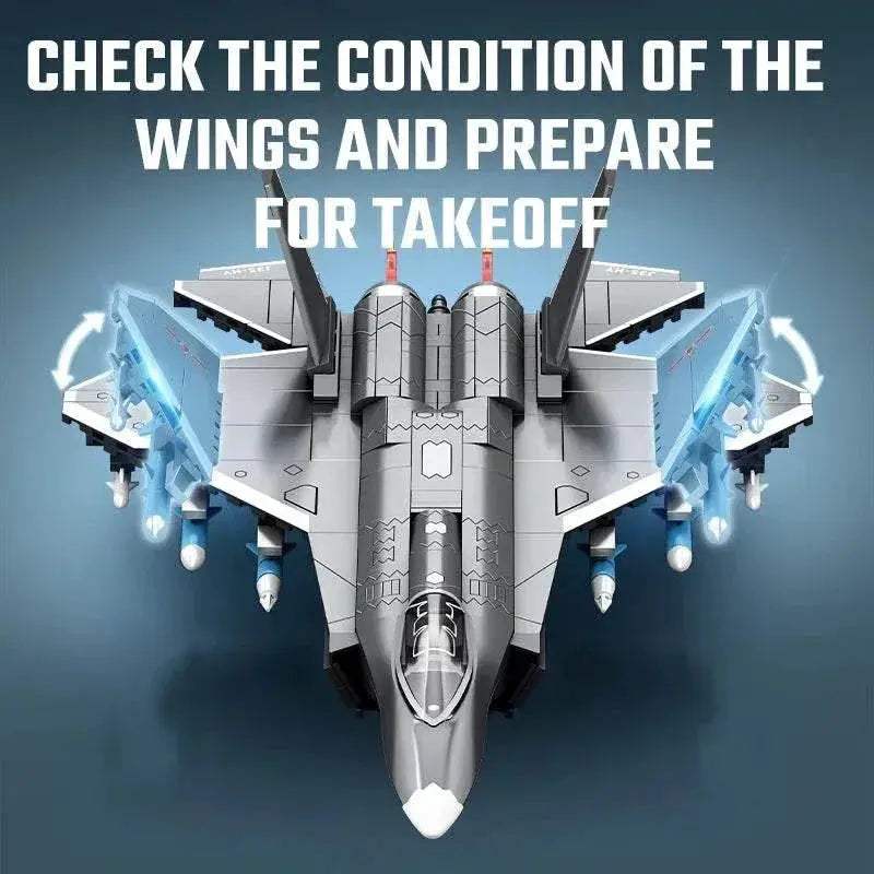 Premium Building Blocks Set Featuring SEMBO J-35 Carrier Based Fighter Jet Model for Boys and Military Enthusiasts - ToylandEU