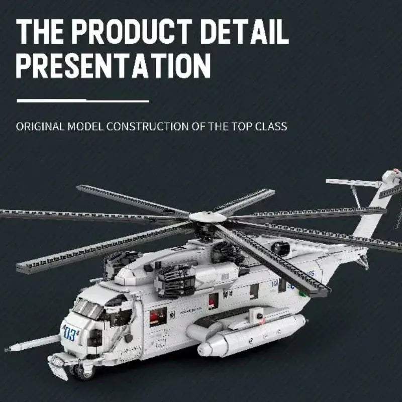 Premium Building Blocks Set Lego Compatible Military Moc CH 53 Transport Helicopter 2192 Pieces For Teens And Collectors - ToylandEU