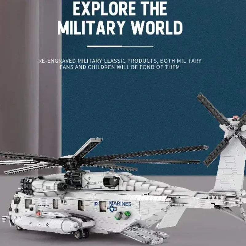 Premium Building Blocks Set Lego Compatible Military Moc CH 53 Transport Helicopter 2192 Pieces For Teens And Collectors - ToylandEU