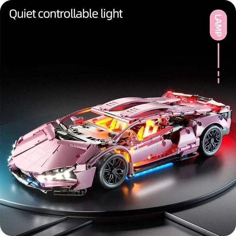 Premium Building Blocks Set with Remote Control Pink Racing Sports Car for Girls Age 14 and Up - ToylandEU