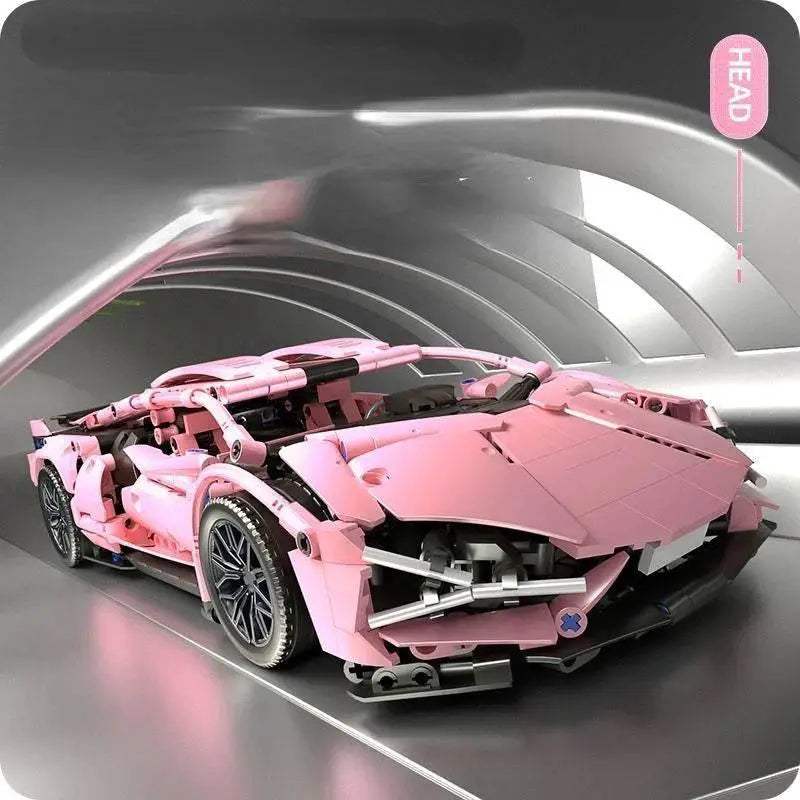 Premium Building Blocks Set with Remote Control Pink Racing Sports Car for Girls Age 14 and Up - ToylandEU