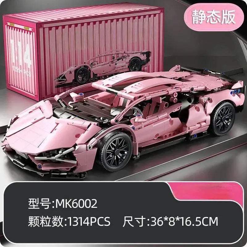 Premium Building Blocks Set with Remote Control Pink Racing Sports Car for Girls Age 14 and Up - ToylandEU