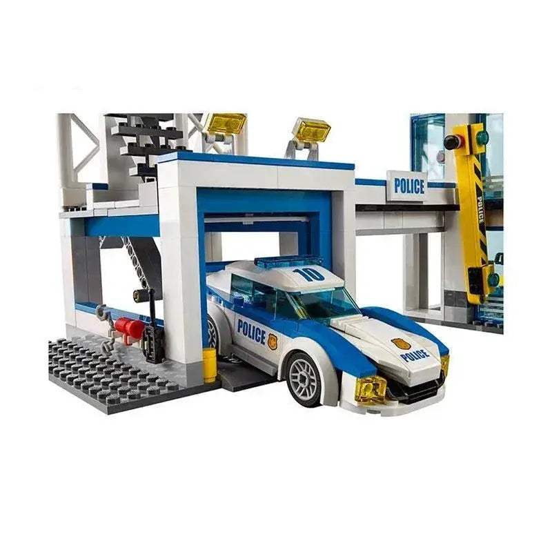 Premium City Police Station Building Blocks Set With Helicopter Car SWAT Prison Figures For Kids - ToylandEU