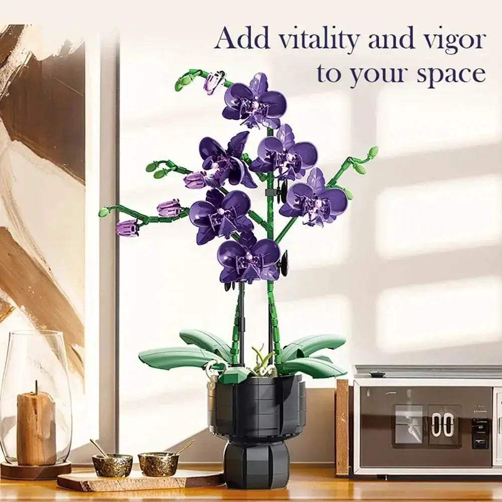 Premium DIY Flower Bouquet Building Blocks Kit With Violet And Tulip 3D Eternal Love Gift For Flower Lovers - ToylandEU