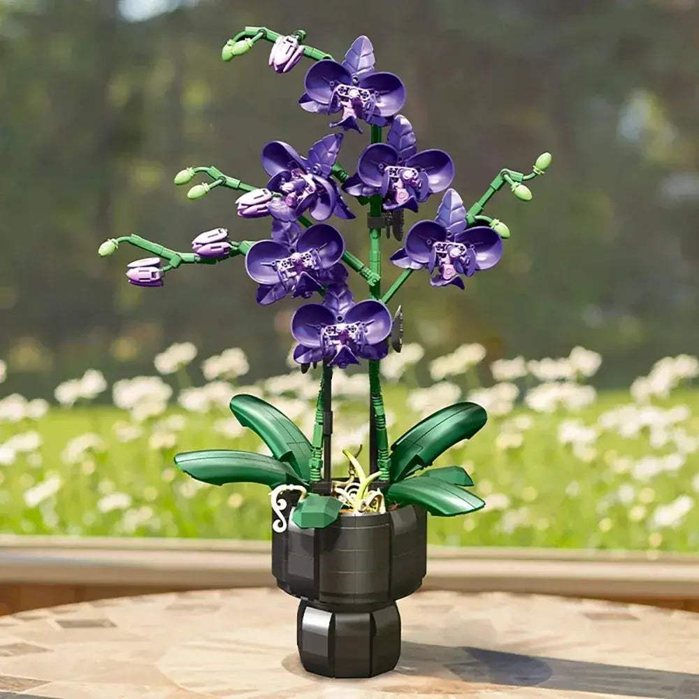 Premium DIY Flower Bouquet Building Blocks Kit With Violet And Tulip 3D Eternal Love Gift For Flower Lovers - ToylandEU