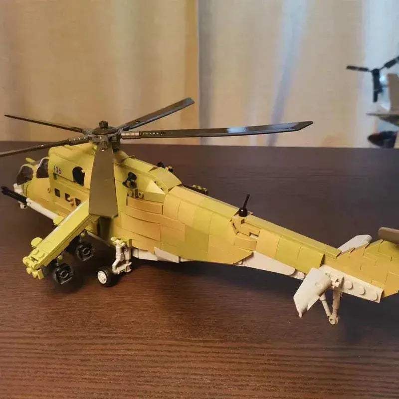 Premium LEGO Compatible Building Blocks Air Force Mi 24S Armed Transport Helicopter Model For Boys Gift - ToylandEU