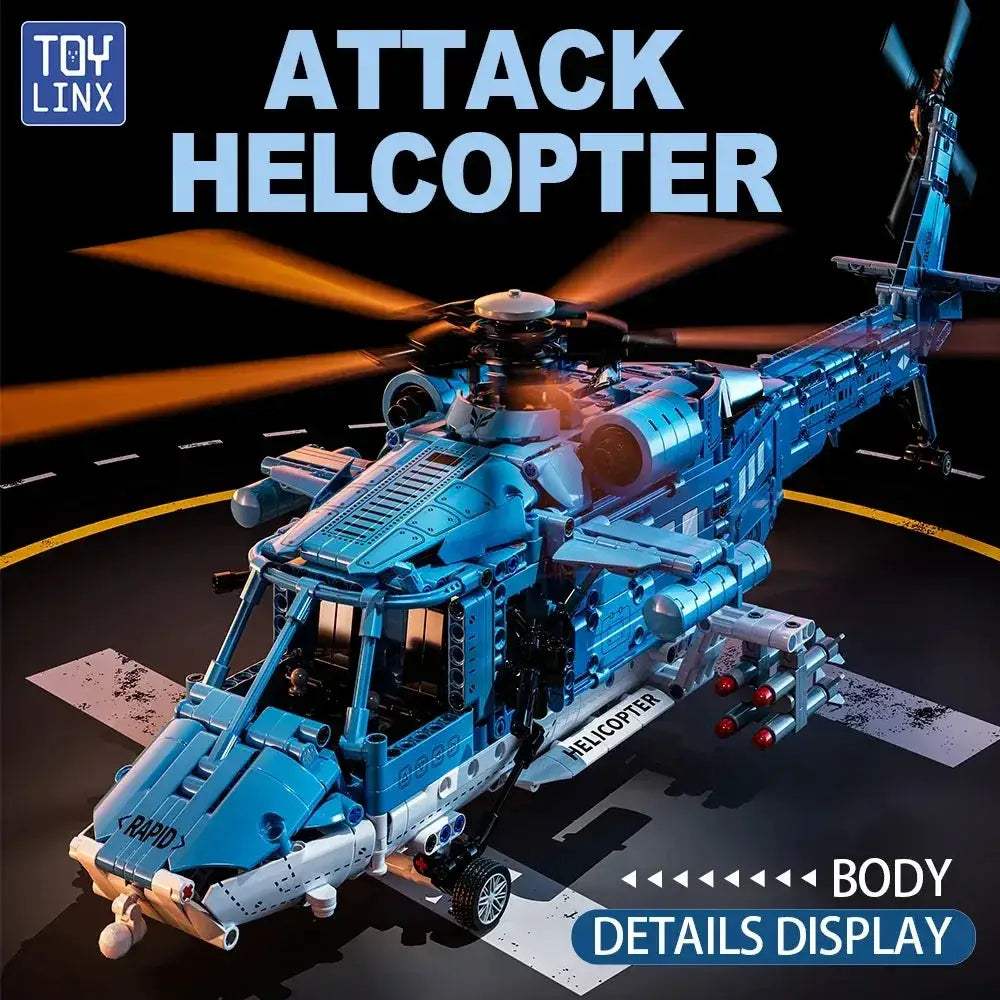 Premium Lego Compatible 1711 Piece Attack Helicopter Building Blocks Kit For Children Gifts - ToylandEU