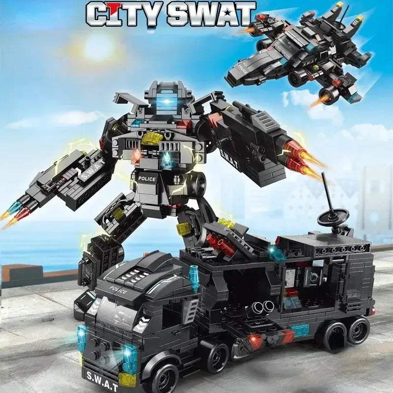 Premium Lego Compatible Building Blocks Kit 585 Piece City Police SWAT Truck For Boys And Kids - ToylandEU