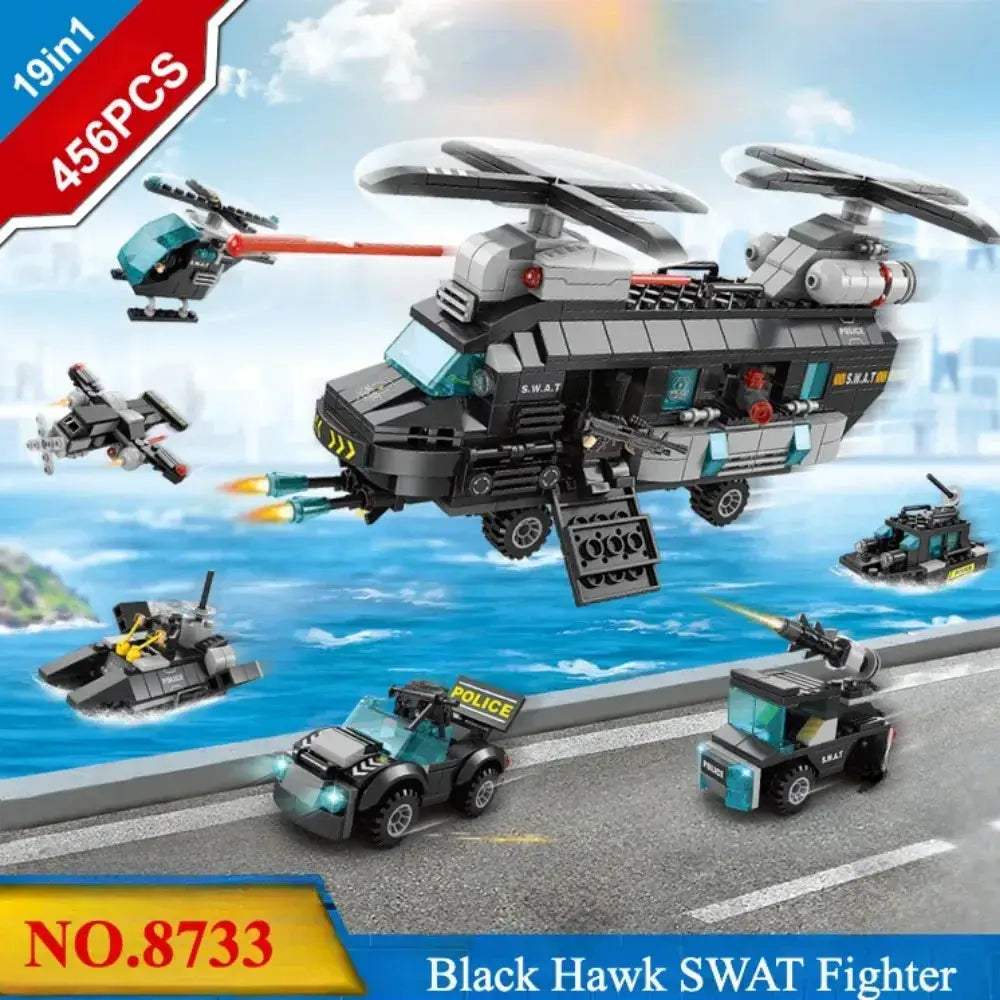 Premium Lego Compatible Building Blocks Kit 585 Piece City Police SWAT Truck For Boys And Kids - ToylandEU