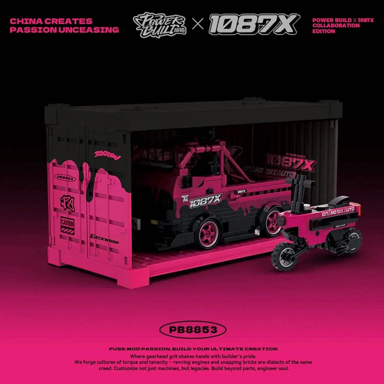 Premium Lego Compatible Building Blocks Rose Red Truck Model MOC City Speed Car Champion Racer For Kids And Adults - ToylandEU