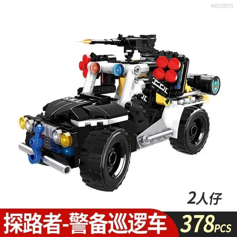 Premium Lego Compatible Building Blocks Set Multi Vehicle City Police Station Bus Car Helicopter Army Trucks For Kids - ToylandEU