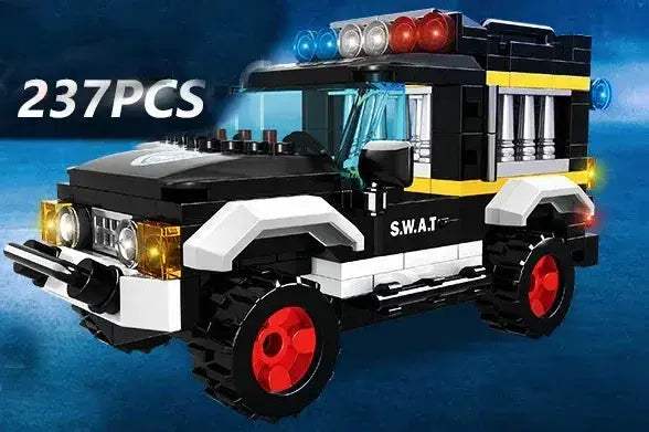 Premium Lego Compatible Building Blocks Set Multi Vehicle City Police Station Bus Car Helicopter Army Trucks For Kids - ToylandEU