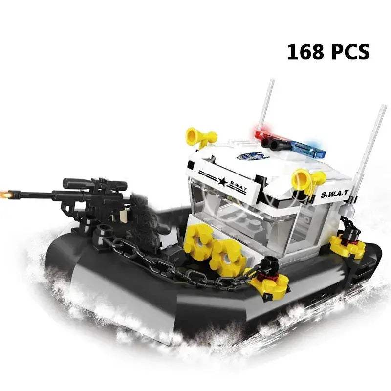Premium Lego Compatible Building Blocks Set Multi Vehicle City Police Station Bus Car Helicopter Army Trucks For Kids - ToylandEU