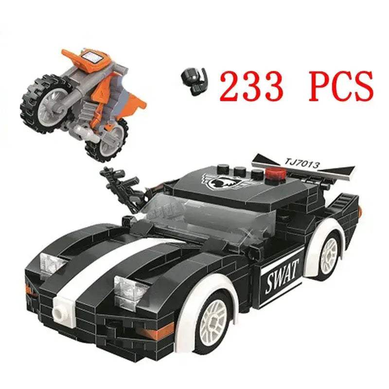 Premium Lego Compatible Building Blocks Set Multi Vehicle City Police Station Bus Car Helicopter Army Trucks For Kids - ToylandEU