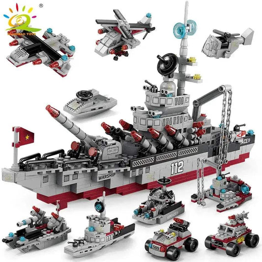 Premium Military Warship Building Blocks 554 Pieces 8 In 1 Aircraft Cruiser Lego Compatible For Boys - ToylandEU