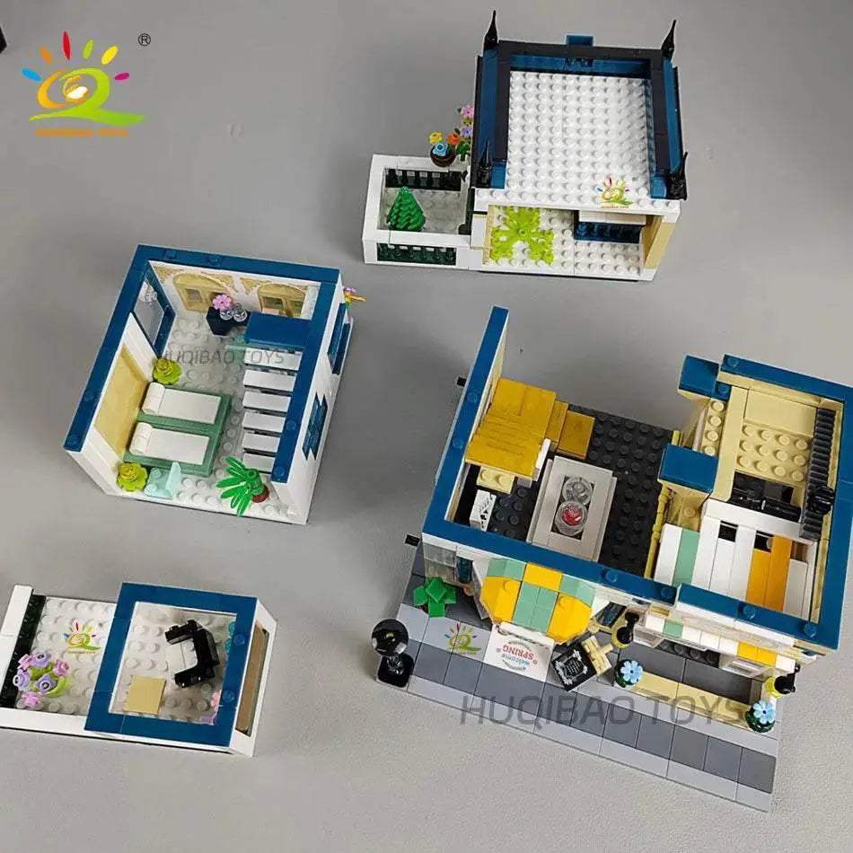 Premium Mini Garden Hotel Model Building Blocks Set with Detailed City Street Design for Creative Children and Adults - ToylandEU