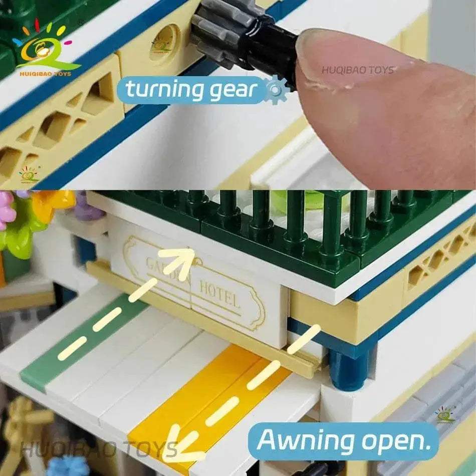 Premium Mini Garden Hotel Model Building Blocks Set with Detailed City Street Design for Creative Children and Adults - ToylandEU