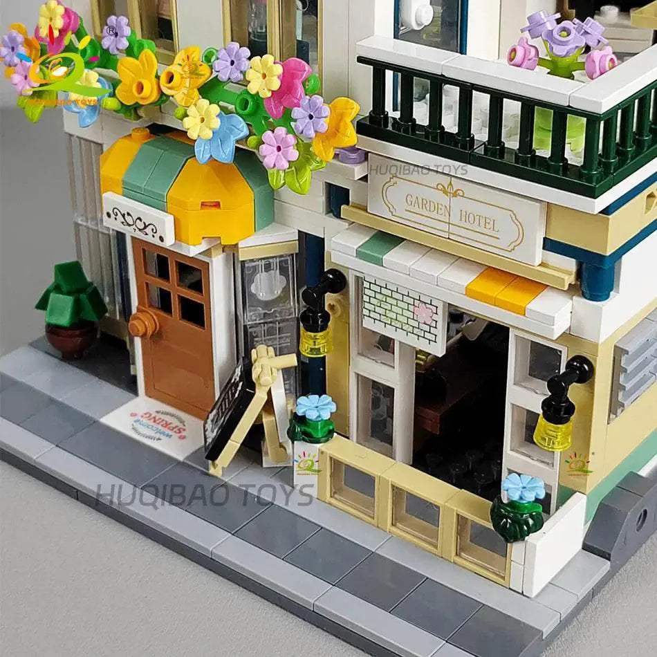 Premium Mini Garden Hotel Model Building Blocks Set with Detailed City Street Design for Creative Children and Adults - ToylandEU