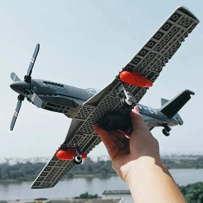 Premium Model Building Blocks P 51 Mustang Fighter Jets Self Locking Bricks Military Aircraft Ideal Gift for Adults - ToylandEU