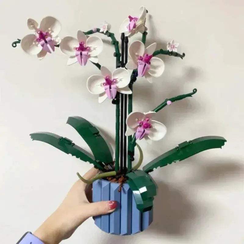 Premium Orchid Bonsai Bouquet Building Blocks Kit With 608 Pieces Self Locking Bricks For Adults And Kids - ToylandEU