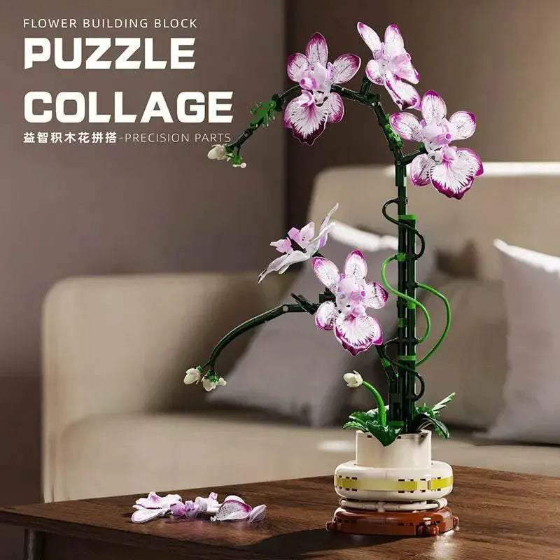 Premium Orchid Building Blocks Set Lego Compatible 696 Pieces Botanical Collection For Adults Valentines Day Gift - ToylandEU