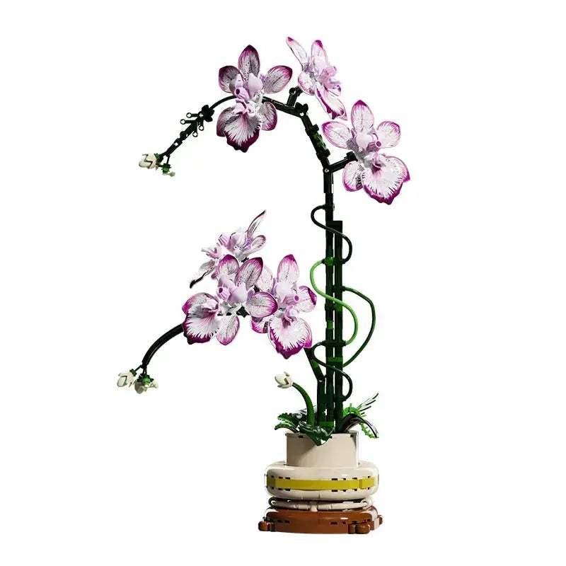 Premium Orchid Building Blocks Set Lego Compatible 696 Pieces Botanical Collection For Adults Valentines Day Gift - ToylandEU
