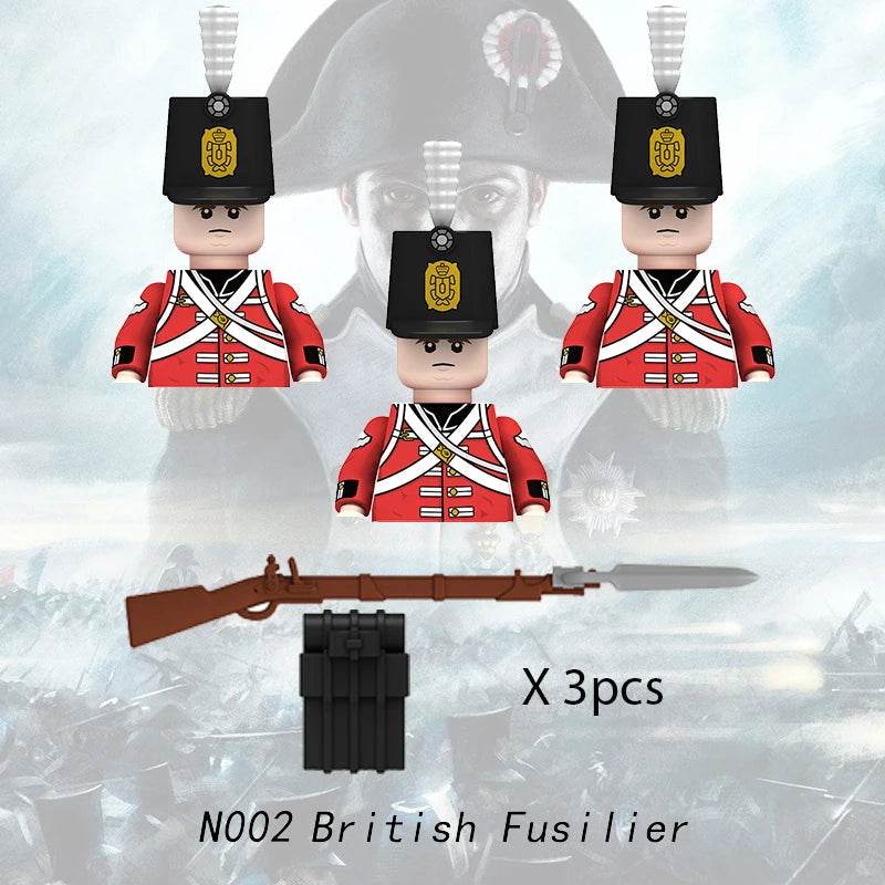 MOC Prussian Soldiers Building Block Set - Medieval Military Figures (3 pcs) Building Bricks MOC - ToylandEU