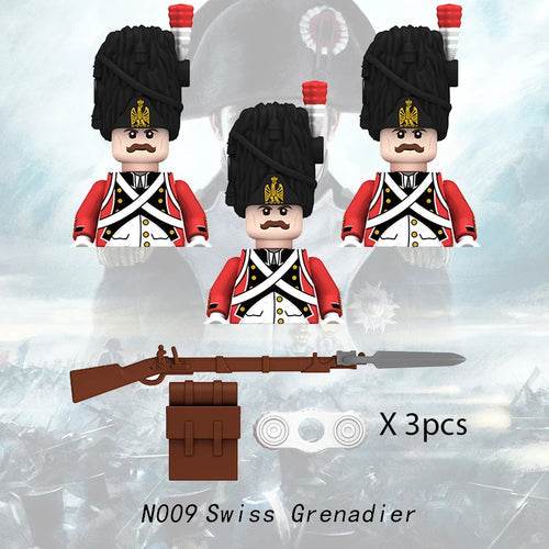 MOC Prussian Soldiers Building Block Set - Medieval Military Figures (3 pcs) Building Bricks MOC - ToylandEU