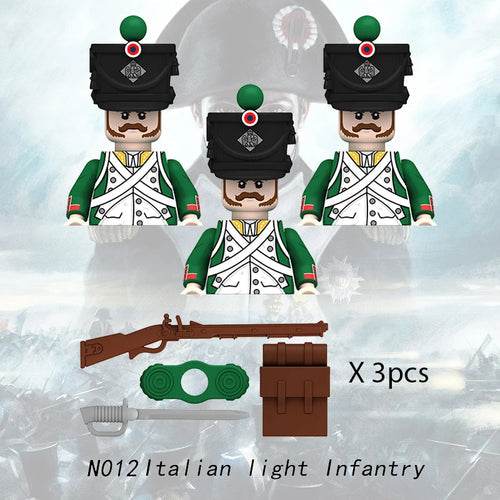 MOC Prussian Soldiers Building Block Set - Medieval Military Figures (3 pcs) Building Bricks MOC - ToylandEU