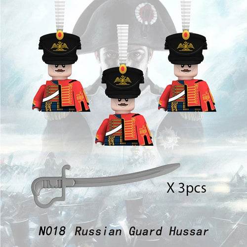 MOC Prussian Soldiers Building Block Set - Medieval Military Figures (3 pcs) Building Bricks MOC - ToylandEU