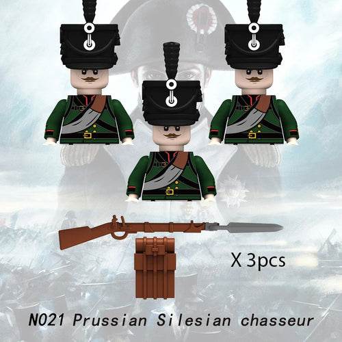 MOC Prussian Soldiers Building Block Set - Medieval Military Figures (3 pcs) Building Bricks MOC - ToylandEU