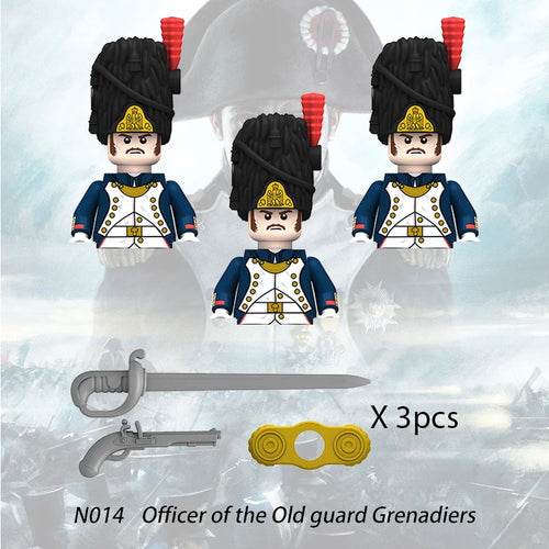 MOC Prussian Soldiers Building Block Set - Medieval Military Figures (3 pcs) Building Bricks MOC - ToylandEU
