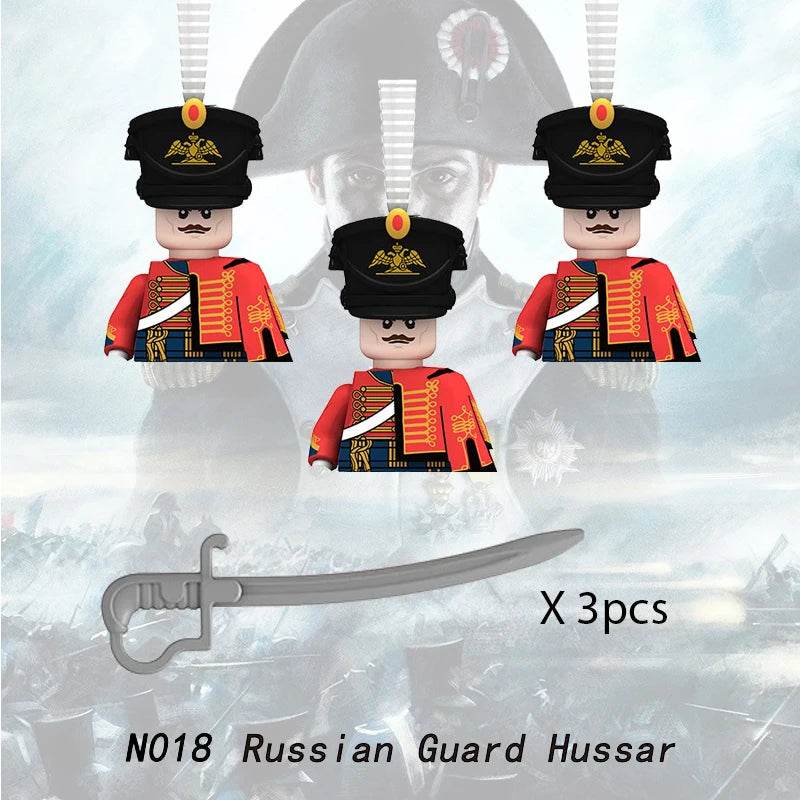 MOC Prussian Soldiers Building Block Set - Medieval Military Figures (3 pcs) Building Bricks MOC - ToylandEU