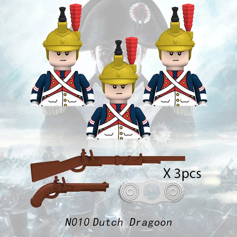 MOC Prussian Soldiers Building Block Set - Medieval Military Figures (3 pcs) Building Bricks MOC - ToylandEU