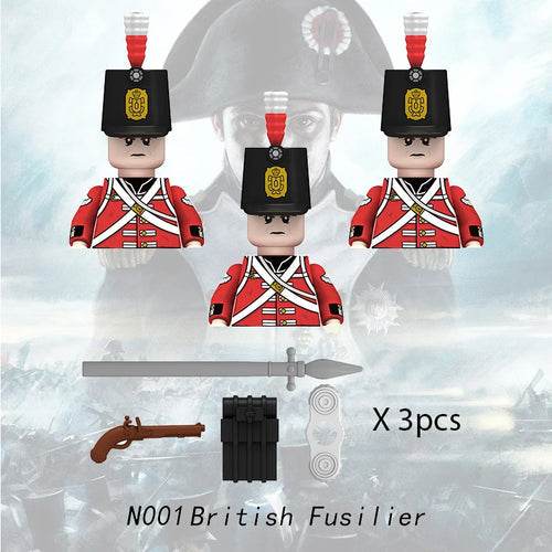 MOC Prussian Soldiers Building Block Set - Medieval Military Figures (3 pcs) Building Bricks MOC - ToylandEU