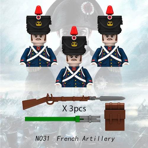 MOC Prussian Soldiers Building Block Set - Medieval Military Figures (3 pcs) Building Bricks MOC - ToylandEU