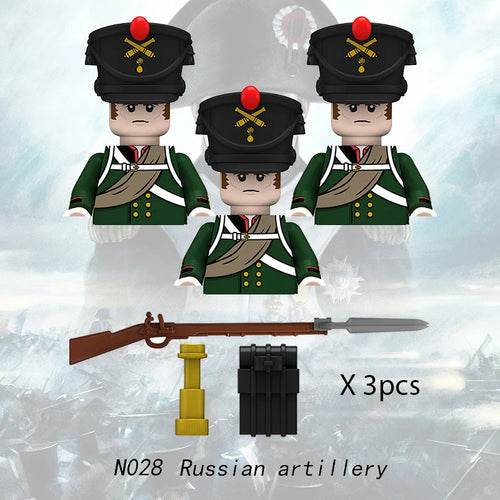 MOC Prussian Soldiers Building Block Set - Medieval Military Figures (3 pcs) Building Bricks MOC - ToylandEU