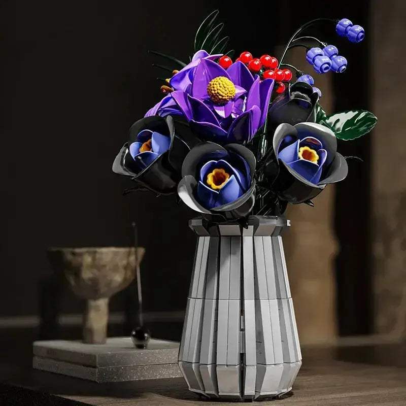 MOC Purple Flower Building Blocks MOC Set For Kids Educational Toy - ToylandEU