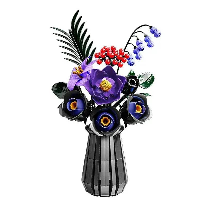 MOC Purple Flower Building Blocks MOC Set For Kids Educational Toy - ToylandEU