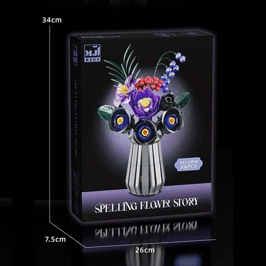 MOC Purple Flower Building Blocks MOC Set For Kids Educational Toy - ToylandEU