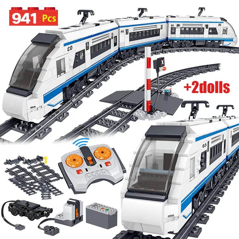 MOC RC Remote Control Electric Train Building Block Set - 941 Pieces Fun! Building Bricks MOC - ToylandEU