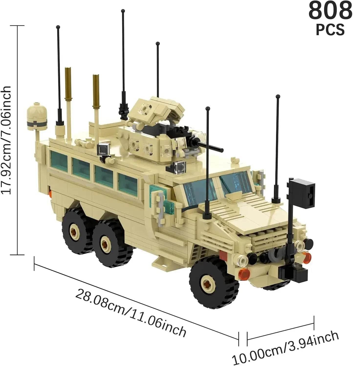 MOC RG-33L Cat.2 MRAP Building Blocks Military Vehicle Building Bricks MOC - ToylandEU